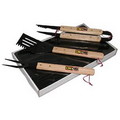 3 Piece BBQ Set w/ Wood Handles